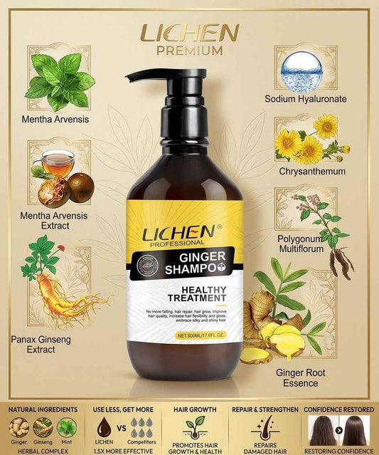 Lichen Professional Ginger Hair Growth & Healthy Treatment Shampo(500ml)