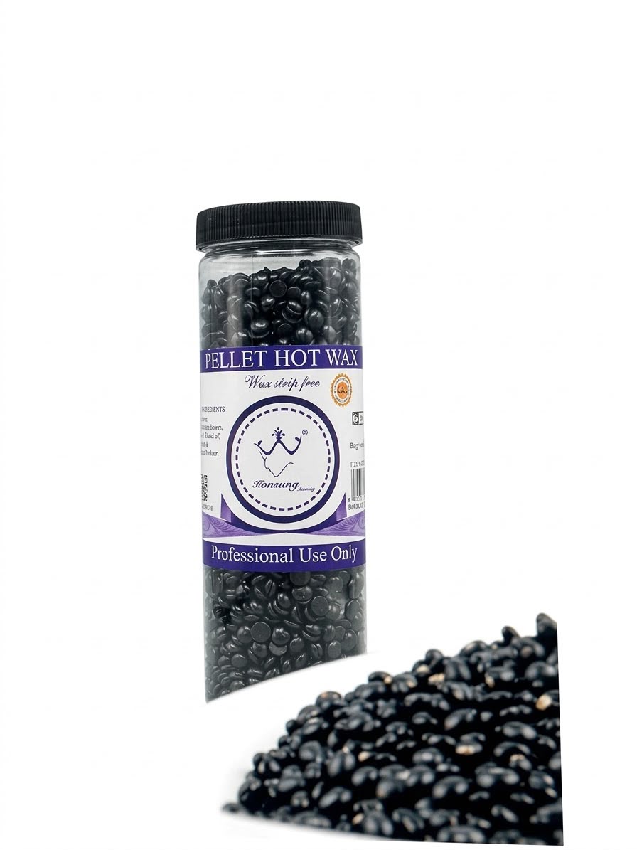 Konsung Beauty Hard Wax Beans - Black Pellet Hot Wax for Hair Removal