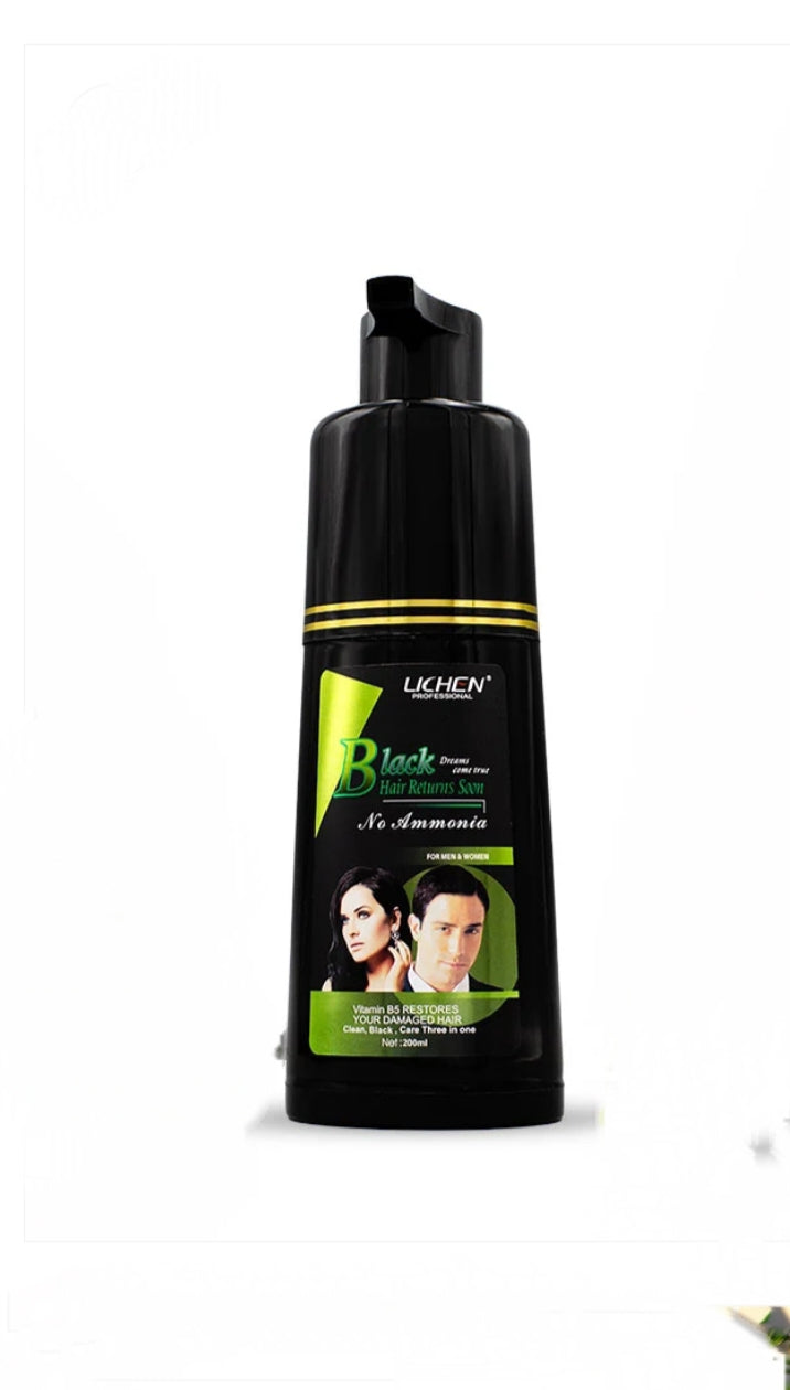 5 in 1 Hair Color shampo natural black Lichen professional 200 ml