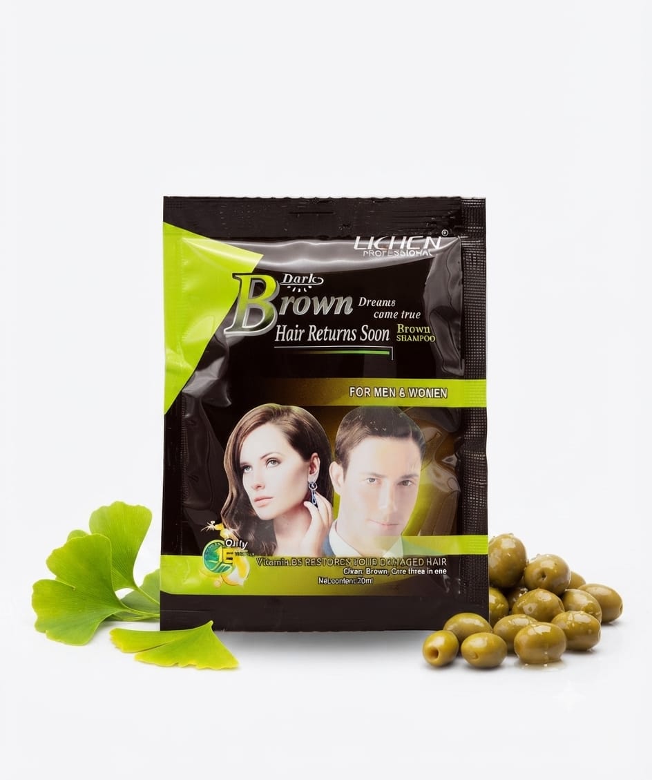 Lichen hair color shampo sachet dark brown 20ml
