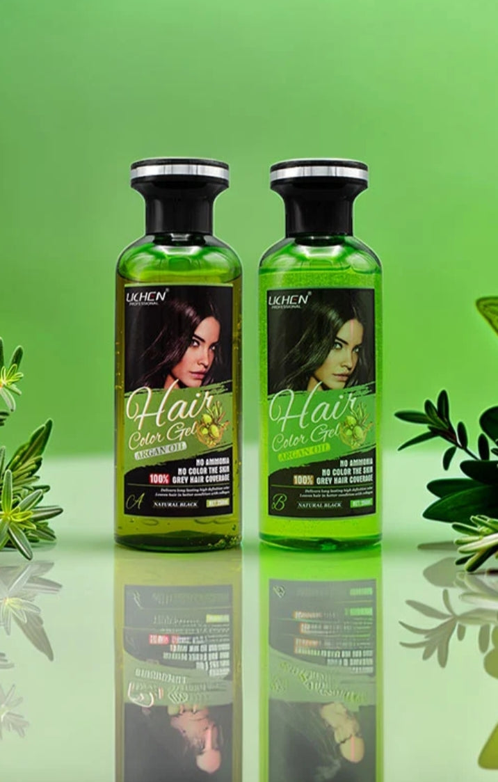 Lichen hair color shampo gel natural black with Argen oil 500 ml