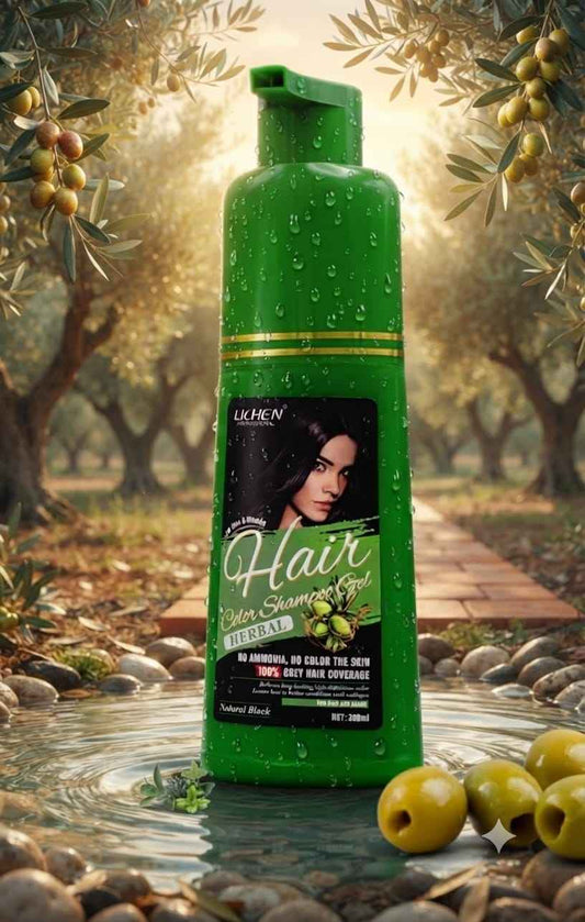 Lichen Hair Color Shampoo Gel |Natural Black | 200 ml