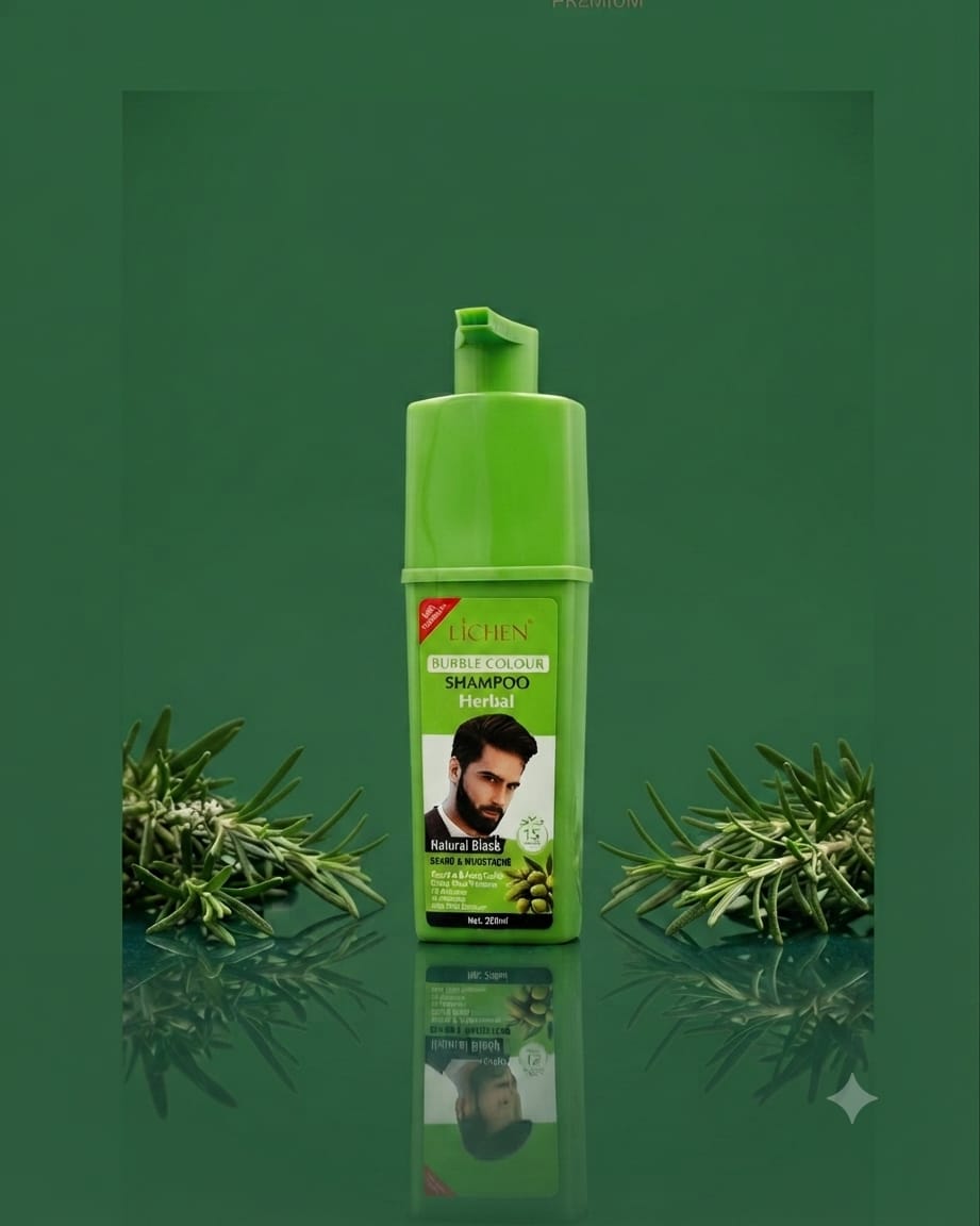 Lichen professional Bubble Hair Color Shampoo Herbal ( Natural Black) 200 ml