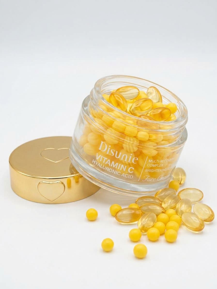 Disunie Vitamin C & Hyaluronic Acid Face Cream Capsules – Brightening & Hydrating Skincare