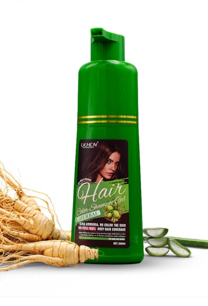 Lichen hair color shampo gel dark brown 200 ml