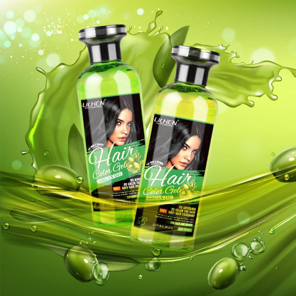 Hair Color shampo gel dark brown lichen 500ml x 2=1000ml