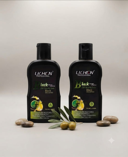 Hair color shampo mixing paste natural black lichen 400 ml