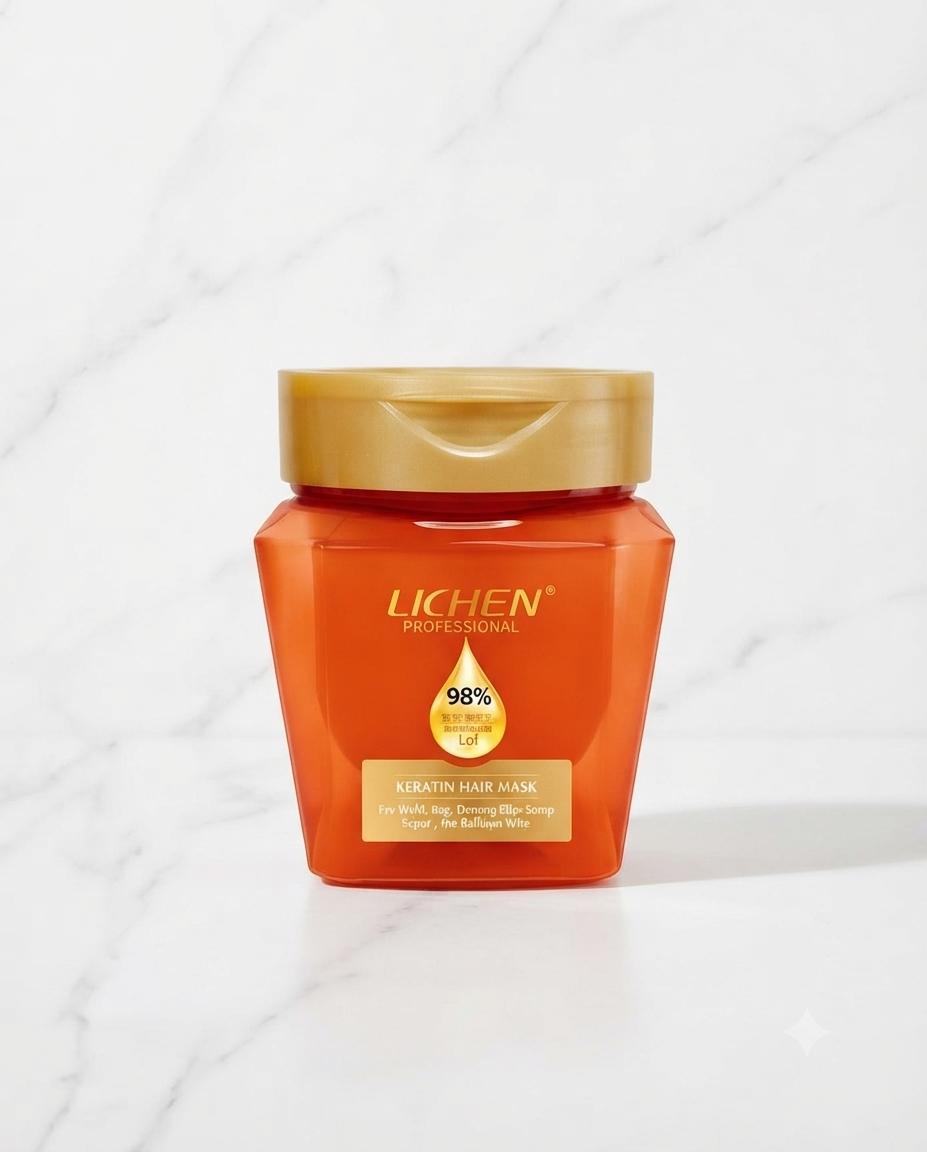 Lichen Keratin Hair Mask - 98% Professional Formula for Frizz Control & Shine | keratin mask 450ml |