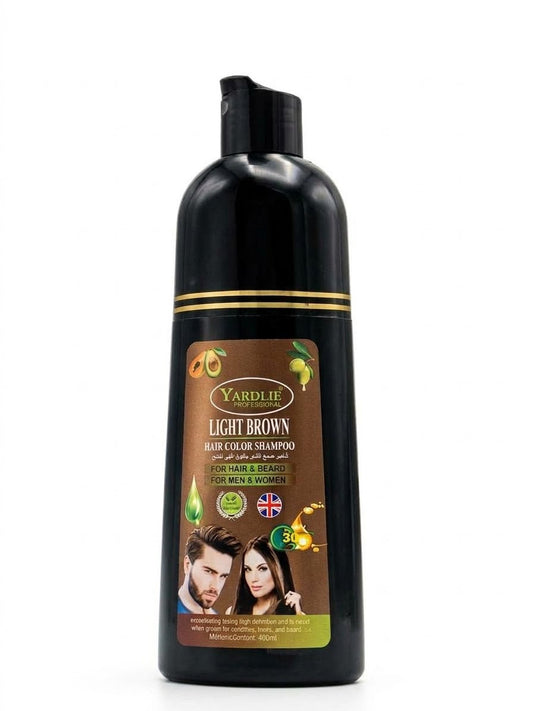 Yardlie Professional Light Brown Hair Color Shampoo 400ml – Hair & Beard