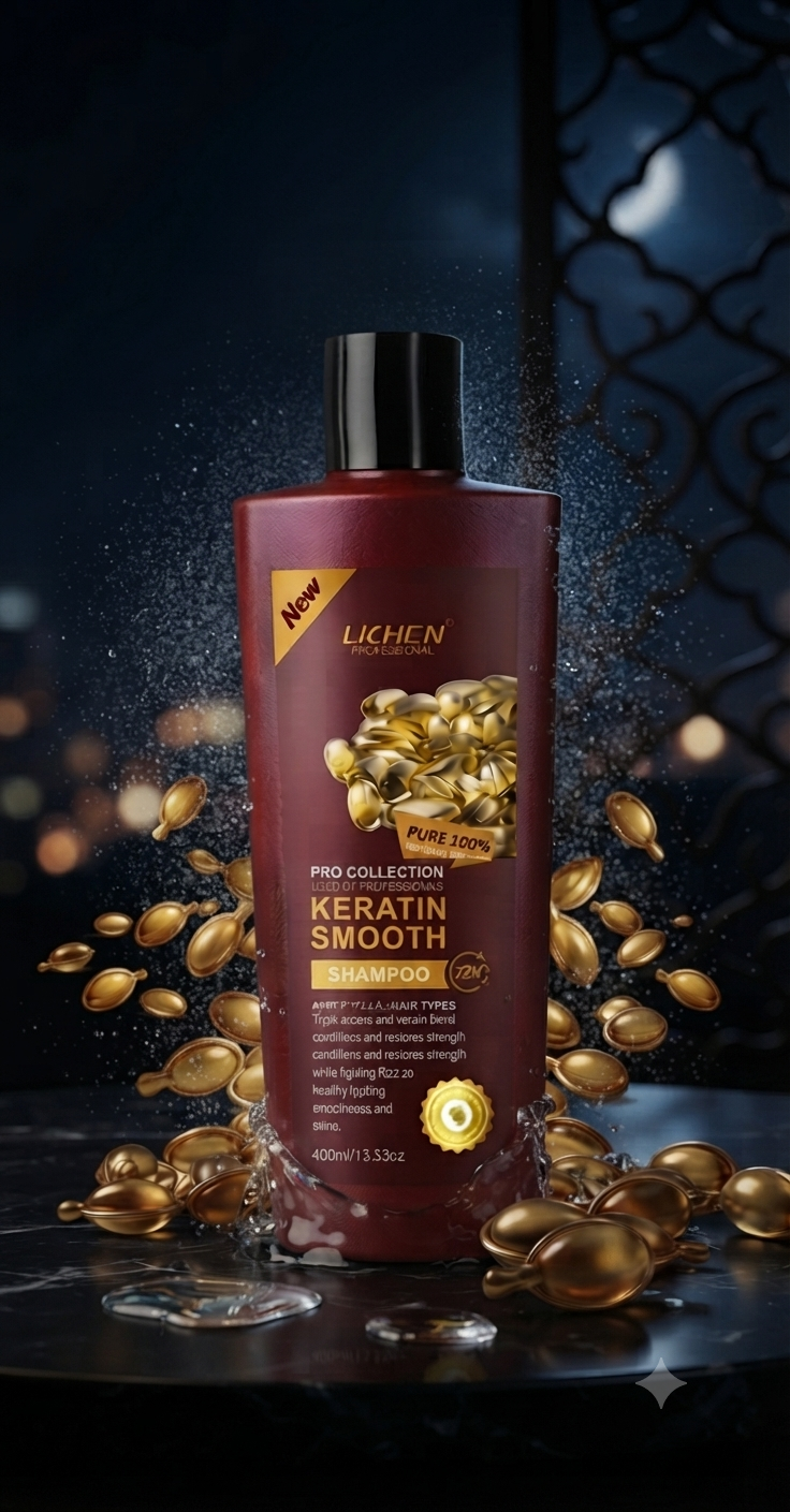 Lichen Keratin Smooth Shampoo | Pure 100% Keratin & Protein 400 ml