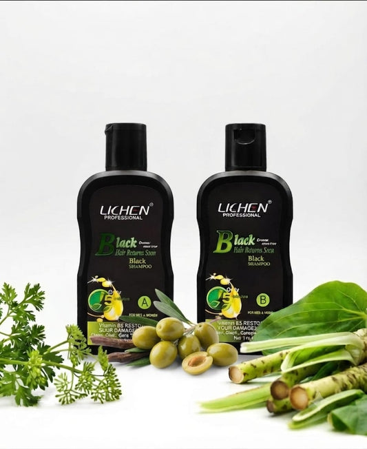 Hair color shampo mixing paste natural black lichen 400 ml