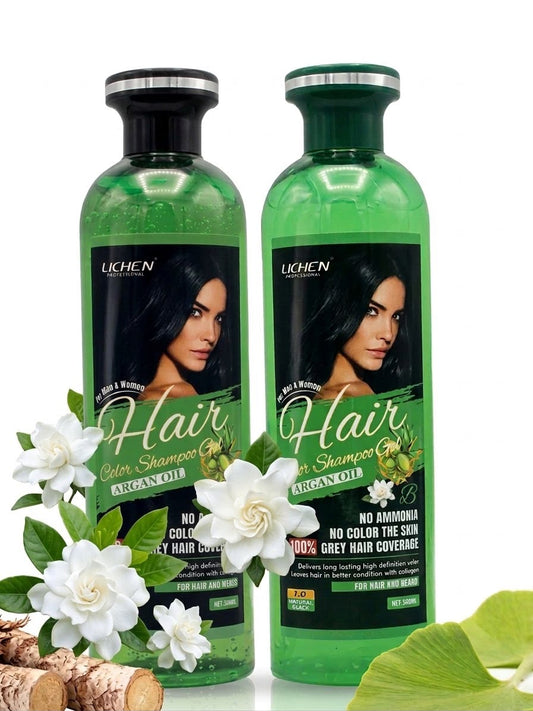 Lichen professional Hair color shampoo Gel|Natural Black|1000 ml