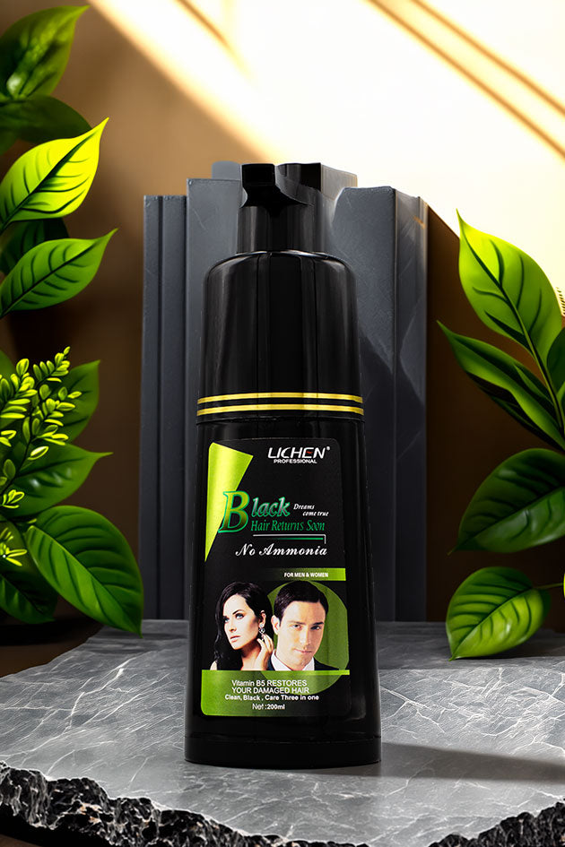 5 in 1 Hair Color shampo natural black Lichen professional 200 ml