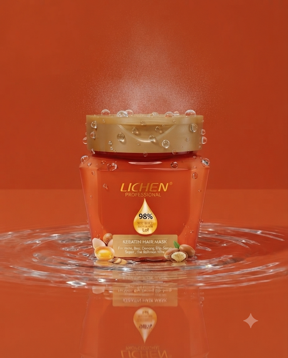 Lichen Keratin Hair Mask - 98% Professional Formula for Frizz Control & Shine | keratin mask 450ml |