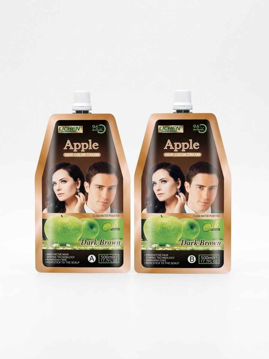 Lichen Apple Hair Color Cream| Drak Brown|500ml×2