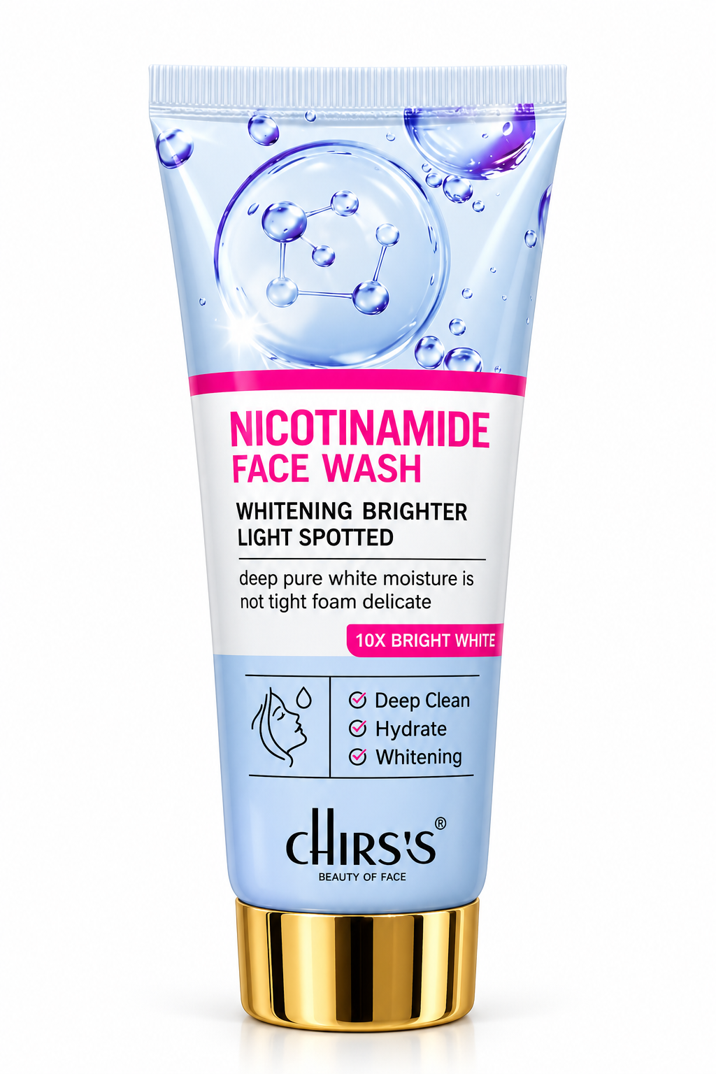 Chirs's Nicotinamide Face Wash – Deep Clean & Whitening Brightening Foam (100ml)