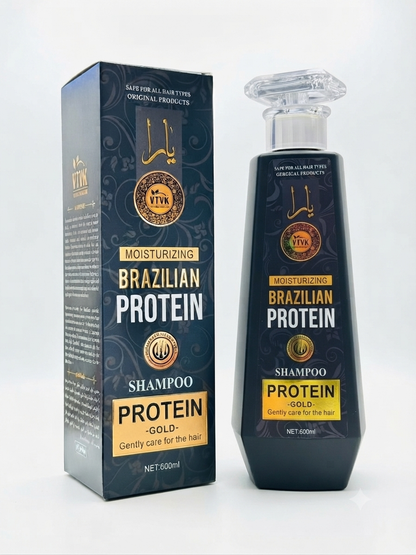 VTVK - Gold Brazilian Protein Shampoo | 600ml | Ultra-Moisturizing Hair Treatment
