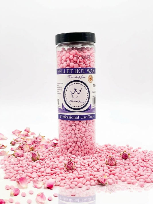 Konsung Beauty Hard Wax Beans for Salon & Home Hair Removal pink 400ml