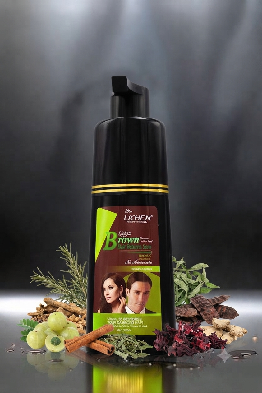Lichen Professional Light (Brown) Hair Color Shampoo|200ml|