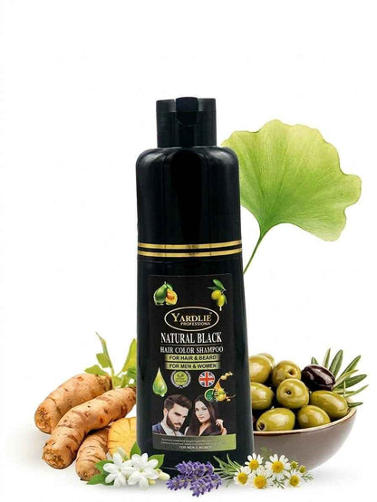 Yardlie Natural Black Hair Color Shampoo for Hair and Beard (200ml)