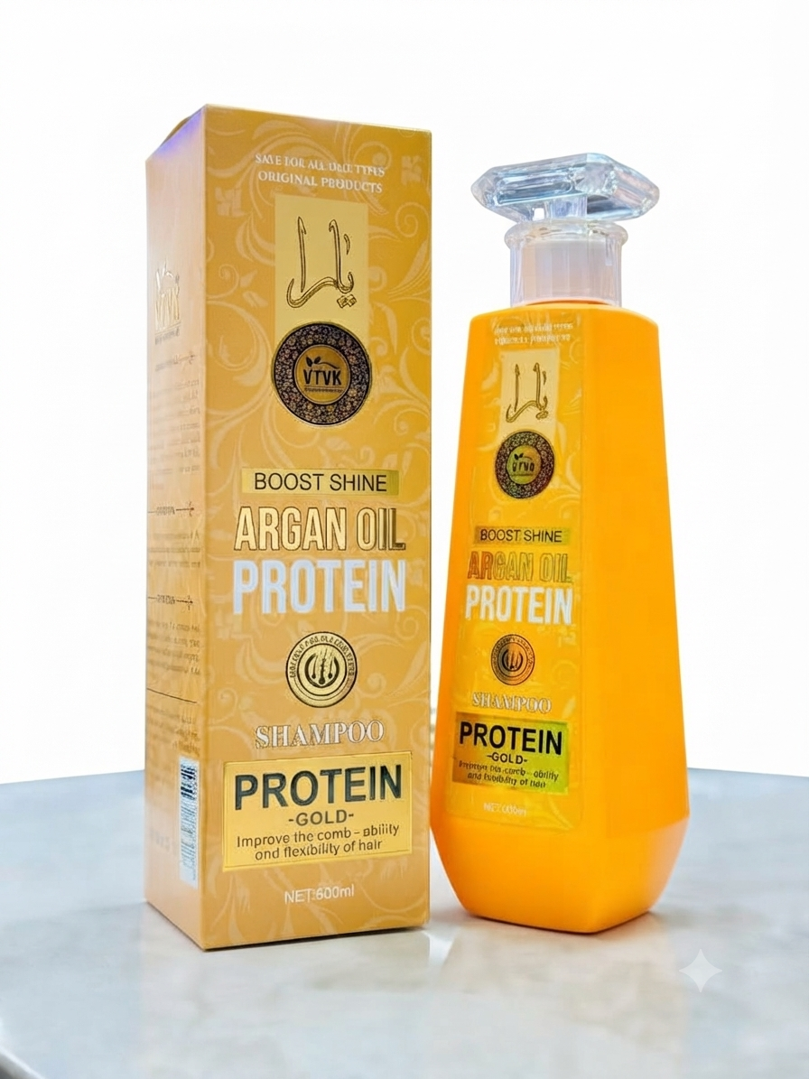 VTVK Boost Shine Argan Oil Protein Gold Shampoo (600ml)