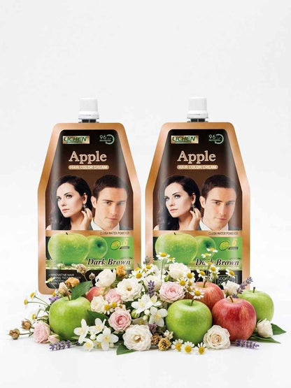 Lichen Apple Hair Color Cream| Drak Brown|500ml×2