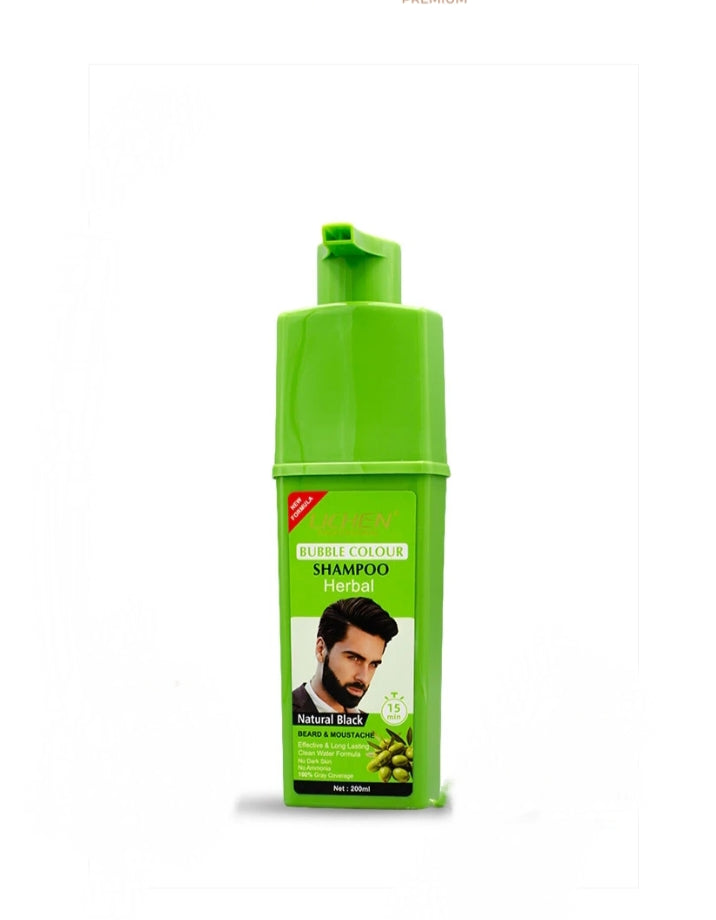 Lichen professional Bubble Hair Color Shampoo Herbal ( Natural Black) 200 ml