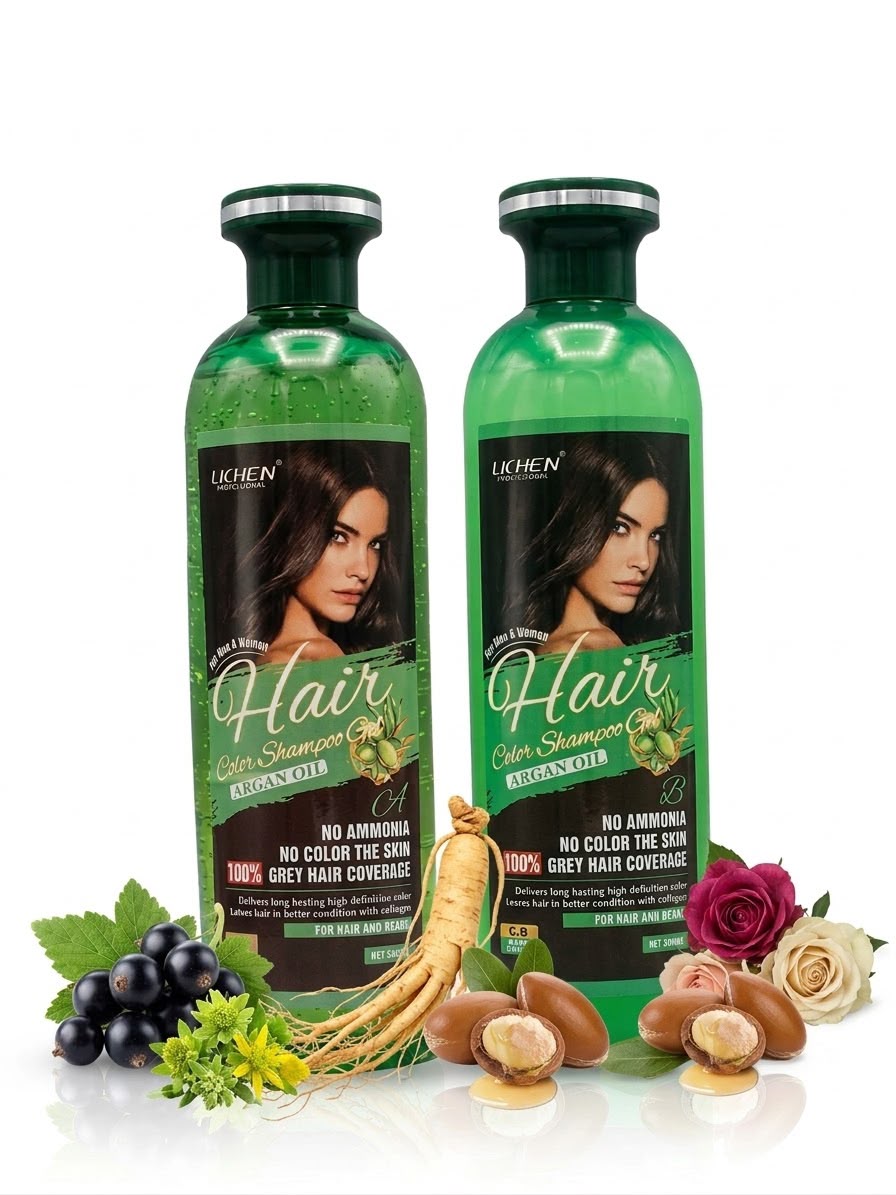 Lichen Hair Color Shampoo Gel Drak Brown 1000 ml