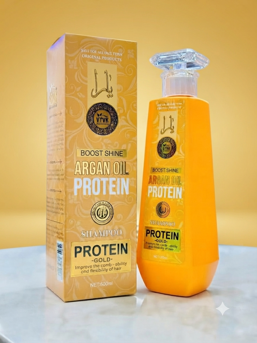 VTVK Boost Shine Argan Oil Protein Gold Shampoo (600ml)