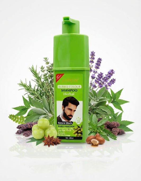 Lichen Bubble Hair Color Shampoo ( Herbal Natural Black) - 200ml