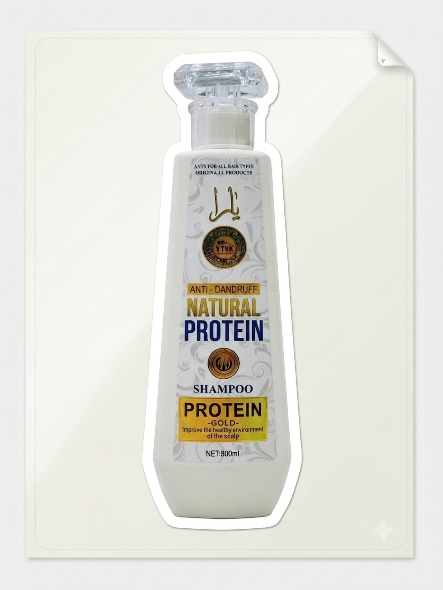 VTVK Natural Protein Anti-Dandruff Shampoo | Scalp Care & Hair Strengthening Formula - 600ml