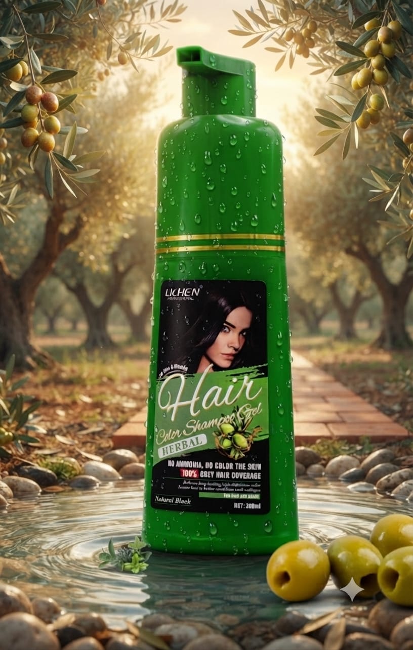 Lichen hair color shampo gel natural black 200ml