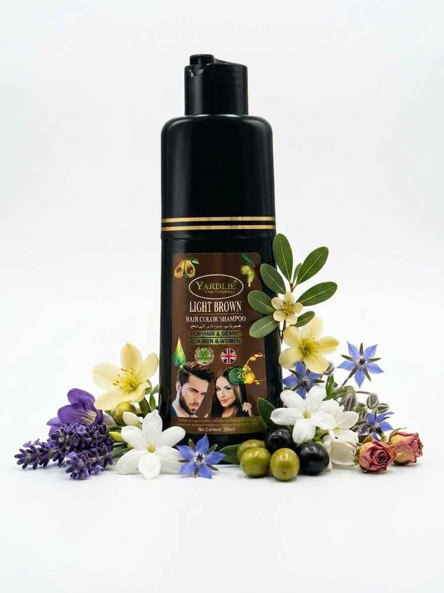 Yardlie  Light Brown Hair Color Shampoo 200ml – Hair & Beard Color Shampoo