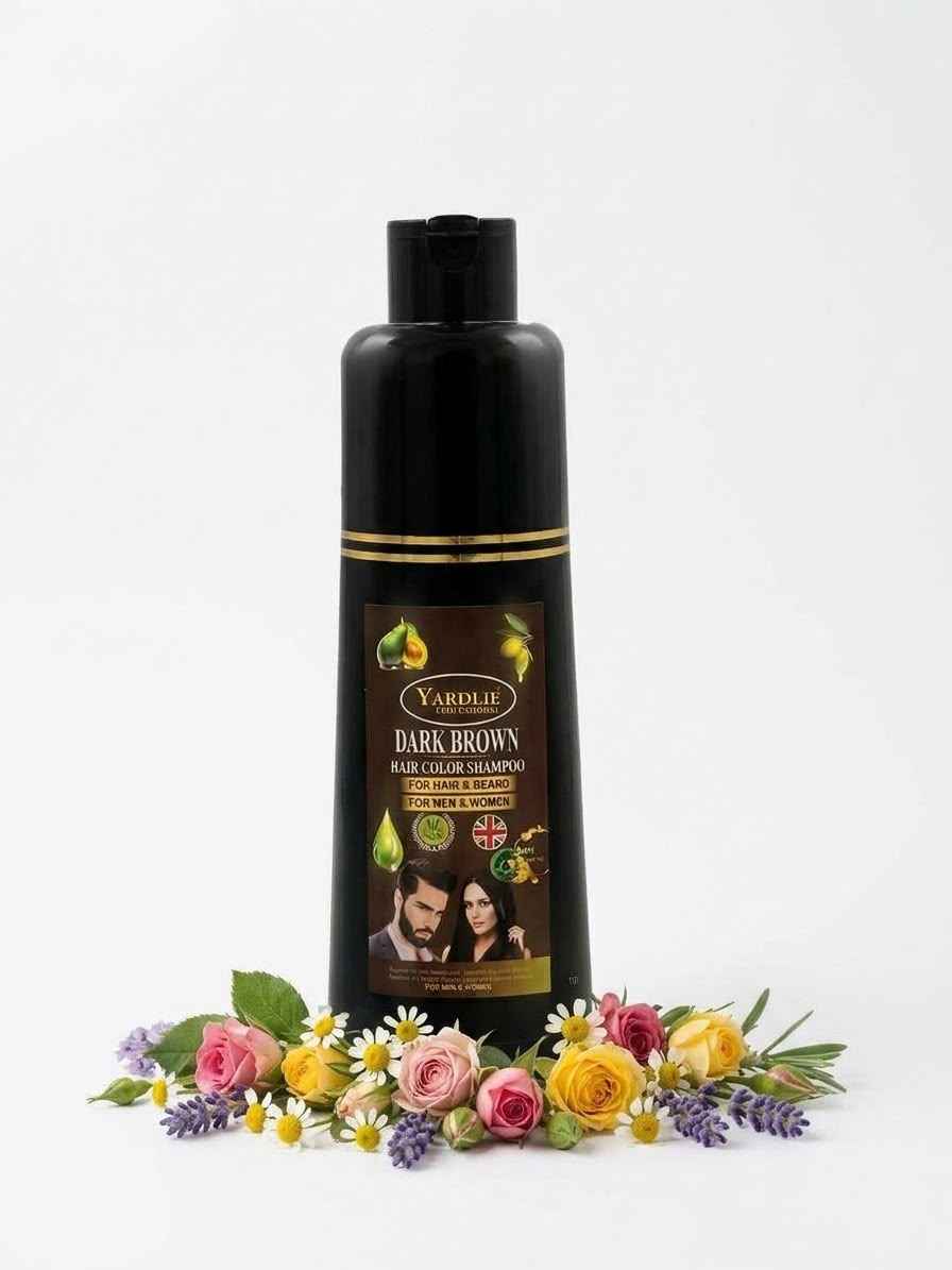 Yardlie Dark Brown Hair Color Shampoo 200ml For Hair & Beard - Men & Women