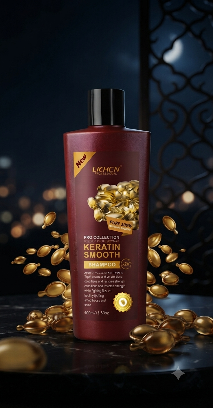Lichen Keratin Smooth Shampoo | Pure 100% Keratin & Protein 400 ml