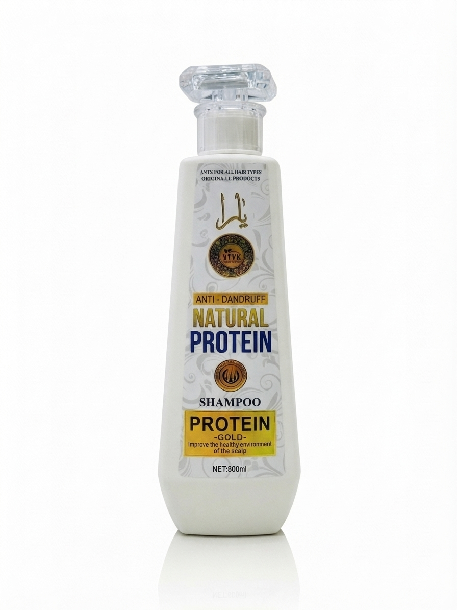 VTVK Natural Protein Anti-Dandruff Shampoo | Scalp Care & Hair Strengthening Formula - 600ml