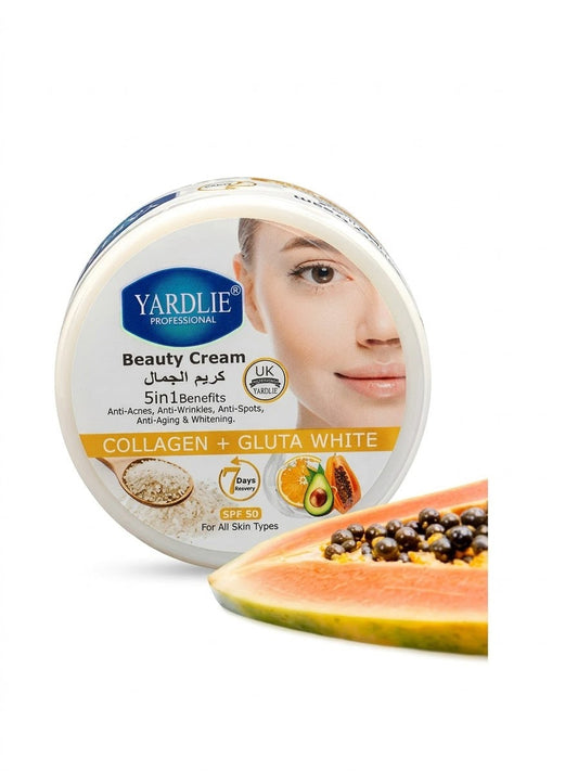 Yardlie Professional Beauty Cream Collagen + Gluta White SPF 50, 5-in-1 Skin Care Cream
