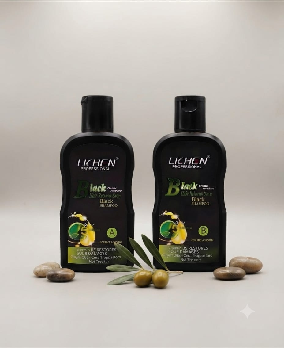 Hair color shampo mixing paste natural black lichen 400 ml