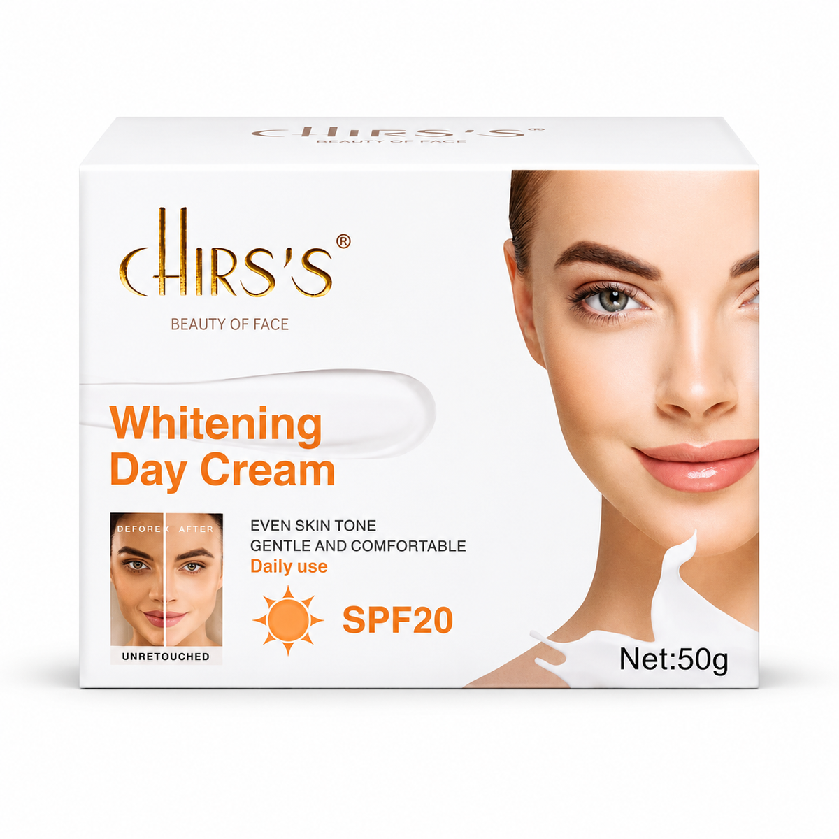 CHIRS'S Whitening Day Cream SPF 20 – Daily Face Moisturizer, 50g