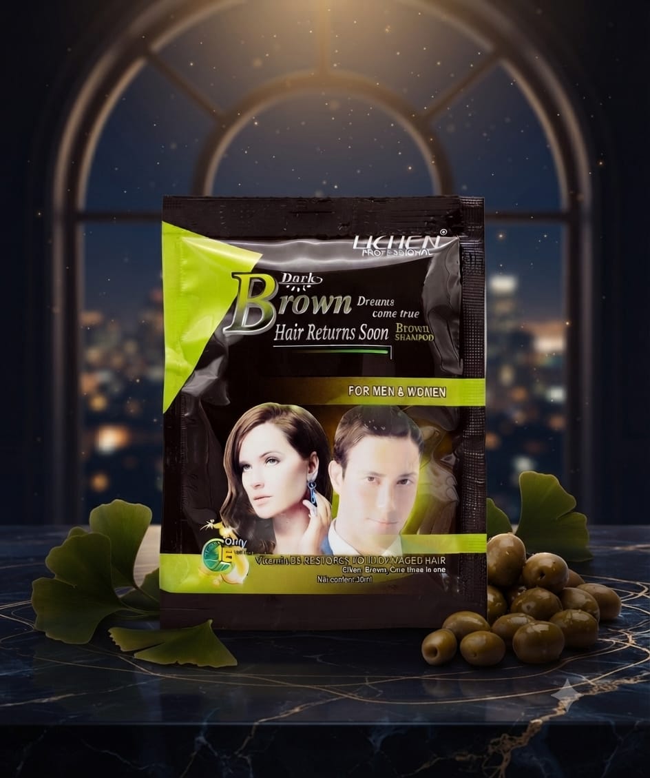 Lichen hair color shampo sachet dark brown 20ml