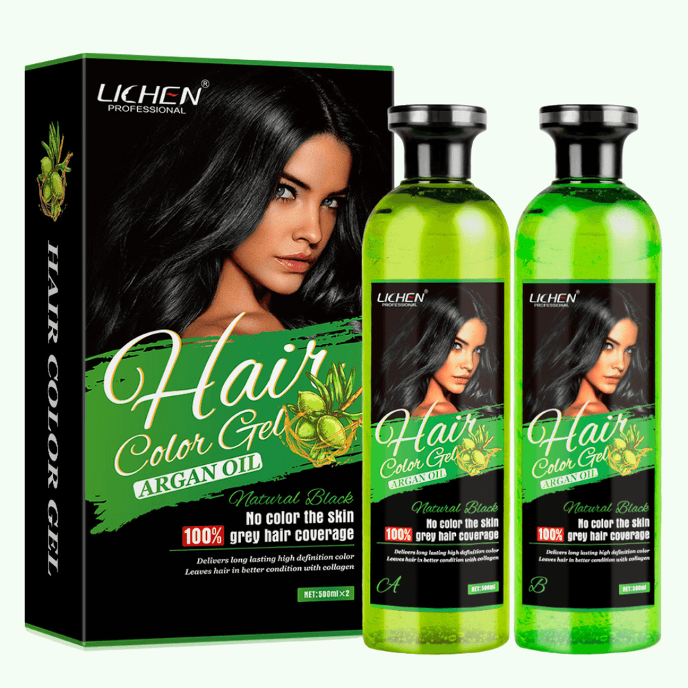Hair Color shampo gel dark brown lichen 500ml x 2=1000ml