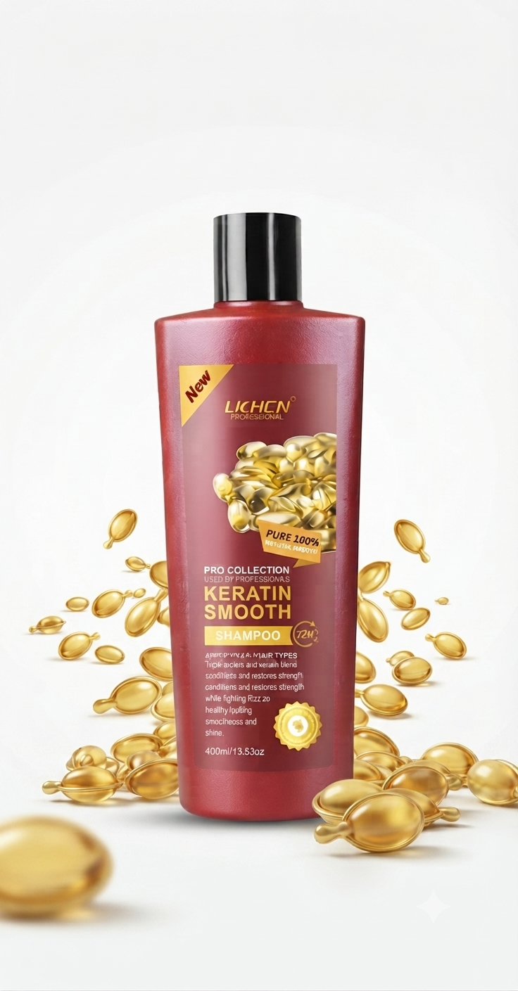 Lichen Keratin Smooth Shampoo | Pure 100% Keratin & Protein 400 ml