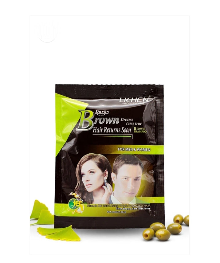 Lichen hair color shampo sachet dark brown 20ml